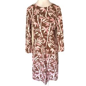 NWT J. McLaughlin Medium Sophia Brown/Pink Bamboo Grove Midi Dress Modest Resort